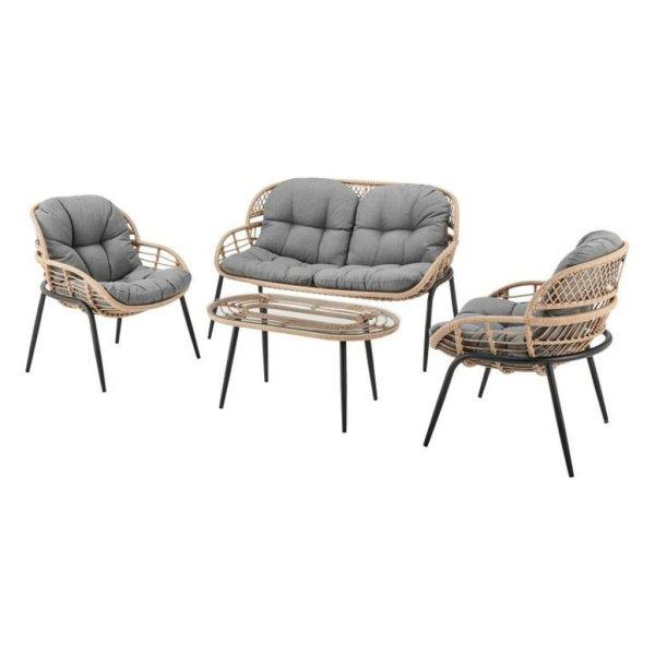 Asztal szett 3 fotellel DKD Home Decor Szürke Fém Kristály szintetikus rattan
130 x 76 x 83 cm MOST 521408 HELYETT 334420 Ft-ért!