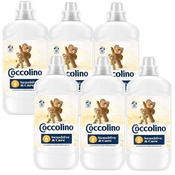 6 x 1275ml Coccolino Sensitive - Care Almond & Cashmere Balm
öblítőkoncentrátum – 51 mosásra elegendő