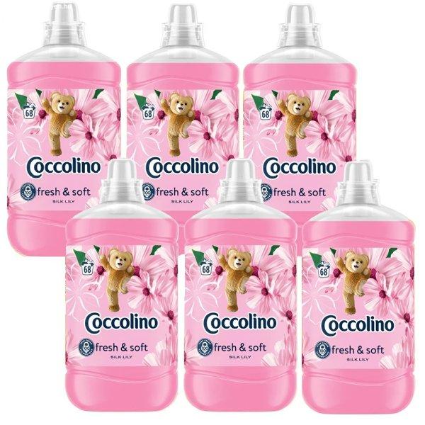 6 x 1700ml Coccolino Fresh & Soft - Silk Lily öblítőkoncentrátum – 68
mosásra elegendő