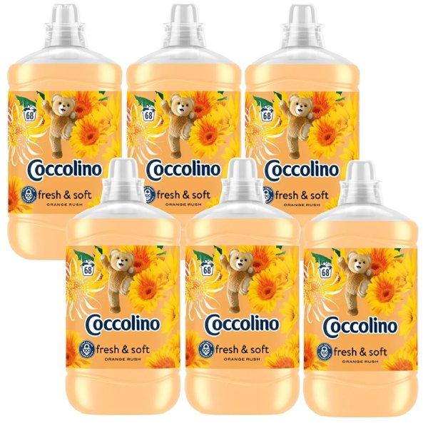 6 x 1700ml Coccolino Fresh & Soft Orange rush öblítőkoncentrátum – 68
mosásra elegendő