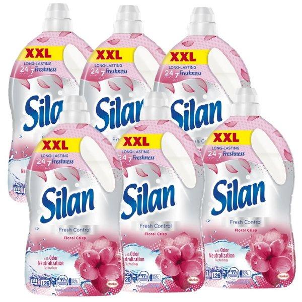 6 x 2,77L Silan Floral Crisp öblítőkoncentrátum – 126 mosásra elegendő