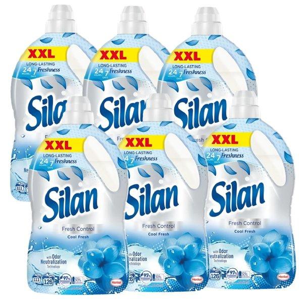 6 x 2,77L Silan Fresh Control öblítőkoncentrátum – 126 mosásra elegendő