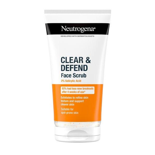 Neutrogena Kisimító peeling Clear & Defend (Face Scrub) 150 ml