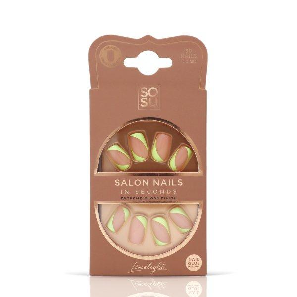 SOSU Cosmetics Műkörmök Limelight (Salon Nails) 30 db