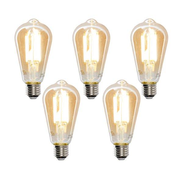 5 db Smart E27 szabályozható Kelvin LED lámpában ST64 goldline 7W 700 lm
1800-4000K