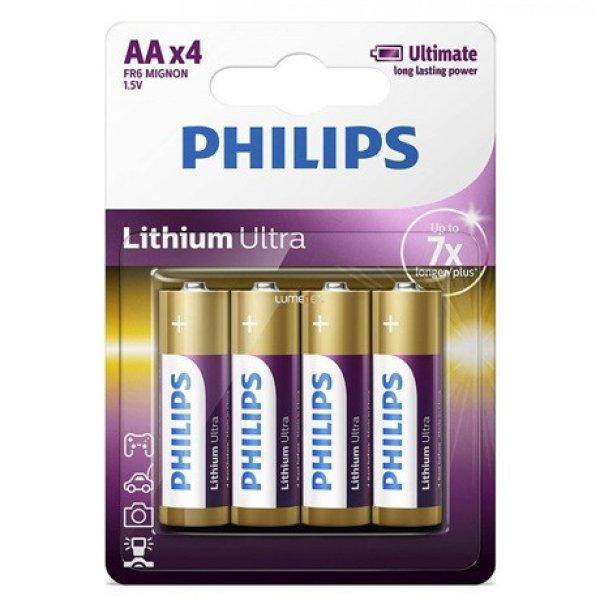 Philips FR6LB4A/10 elem lítium ultra aa 4-bliszter