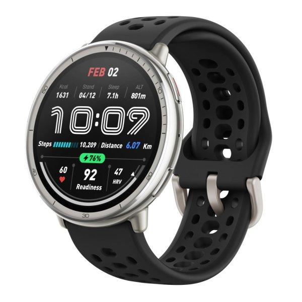 Amazfit Active 2 Round okosóra - Black Sport Silicone