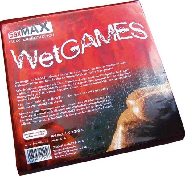 SexMAX Wet Games fényes lepedő 180x220 (Piros)