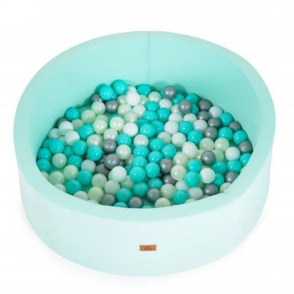 Moni Toys Labdamedence + Ajándék 200 db 5,5 cm labdával - kék/türkiz -
90x30 cm