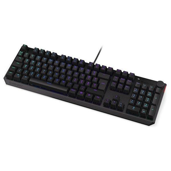 Endorfy Billentyűzet - Thock (RGB, Kailh Red Switch, mechanikus, 104 gomb,
1,8m, HU, fekete)
