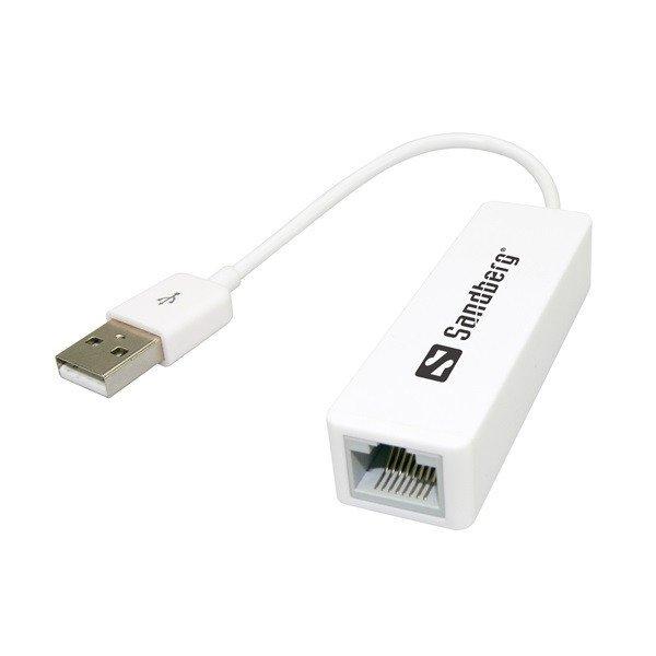 Sandberg Kábel Átalakító - USB to Network Converter (fehér; USB bemenet -
RJ45 kimenet; 10/100Mbps)