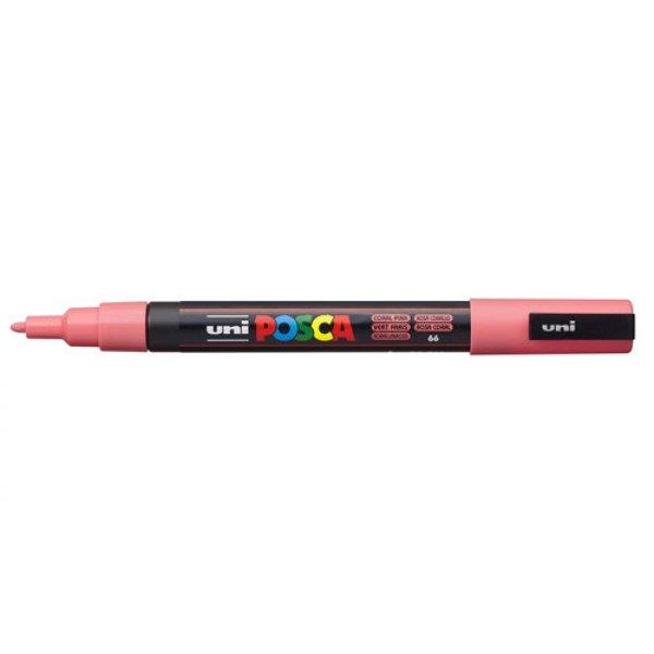 Dekormarker, Uni Posca PC-3M, 0,9-1,3 mm, kúpos hegy, korall