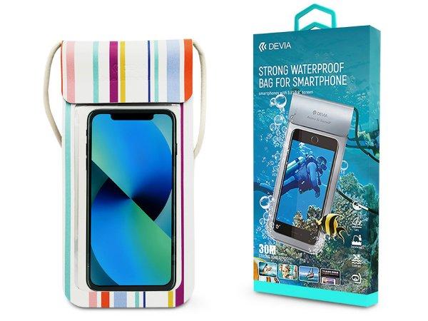Devia univerzális vízálló védőtok max. 3.8-5.8 méretű készülékekhez -
Devia Strong Waterproof Bag For Smartphone - colorful stripe"