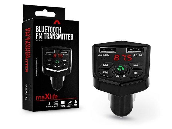 Maxlife Bluetooth FM-transmitter / szivargyújtó töltő - 2xUSB + microSD
kártyaolvasó - Maxlife MXFT-02 - 5V/3.1A - fekete