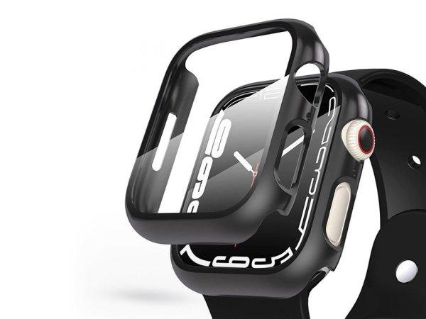 Apple Watch 7/Series 8 (41 mm) védőtok beépített edzett üveggel - DEFENSE
360 - fekete (ECO csomagolás)