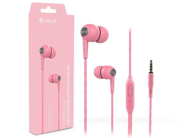 Devia sztereó felvevős fülhallgató - 3,5 mm jack - Devia Kintone In-Ear
Wired Earphones - rózsaszín