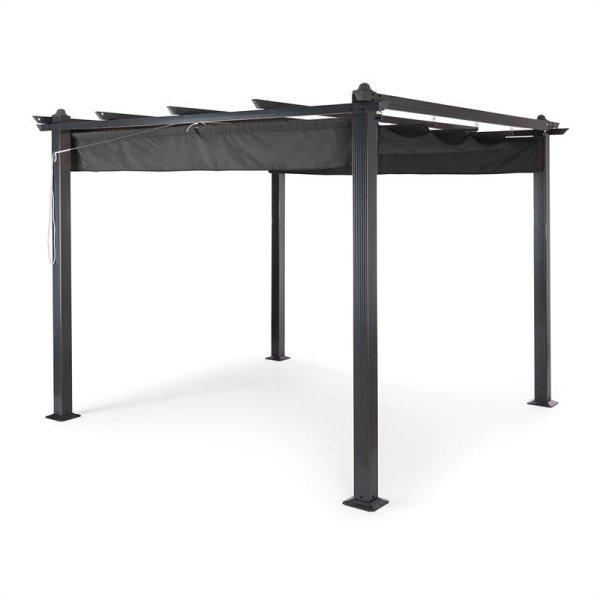 Blumfeldt Pantheon, pergola, 3 x 3 m, alumínium, napellenző, poliészter,
szürke