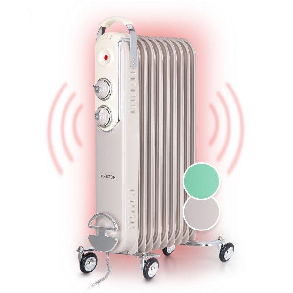 Klarstein Thermaxx Retroheat, olajradiátor, 2000 W, kerekek, szürkésbarna
(taupe)