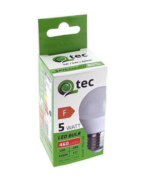 Qtec LED E27 5W G45 4200K (semleges fehér) 460lm