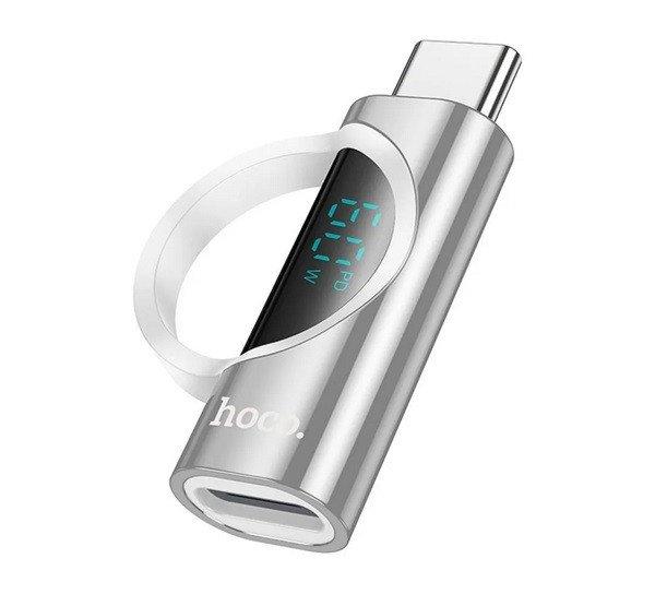 HOCO UA32A adapter (Lightning aljzat - Type-C, adatátvitel és töltés, LED
kijelző) EZÜST