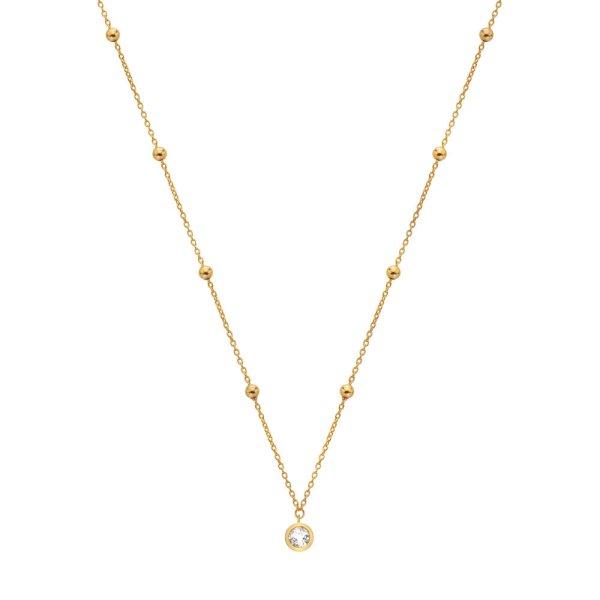 Hot Diamonds Gyengéd aranyozott nyaklánc topázzal és
gyémánttal Gemstones DN196