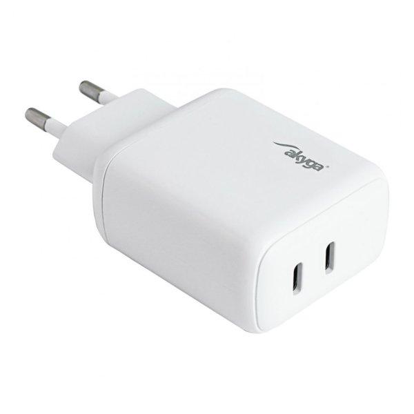 Akyga AK-CH-19 2xUSB-C PD Quick Charge 3.0 5-12V / 1,67-3A 40W White