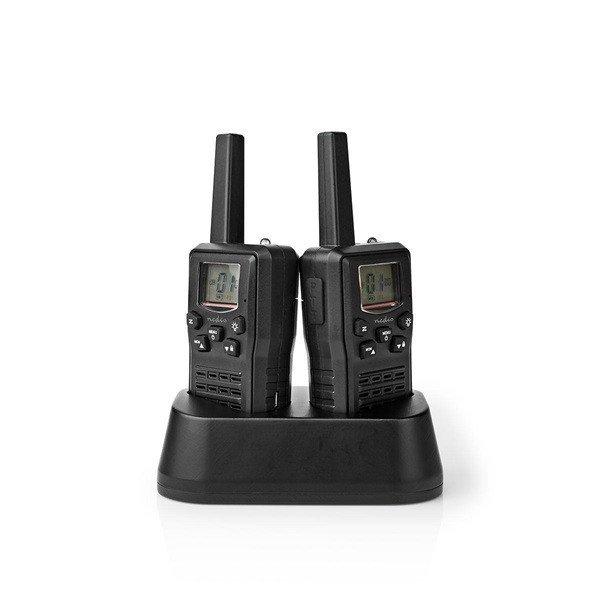 Nedis Walkie-Talkie szett ,2 db ,Hatótáv: 10 km ,8 csatorna ,PTT , VOX
,Üzemidő: 6 óra ,Töltőállomás ,Fekete