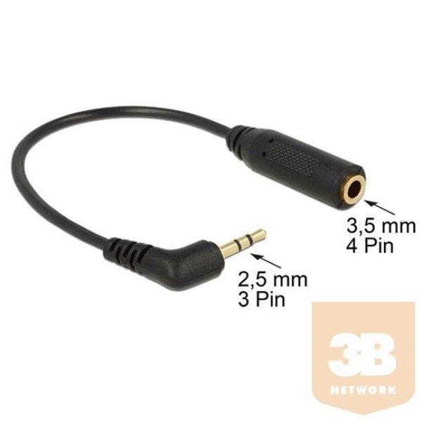 ADA Delock 65674 2,5mm 3pin apa > 3,5mm 4pin anya forgatott sztereo kábel -
0,17m