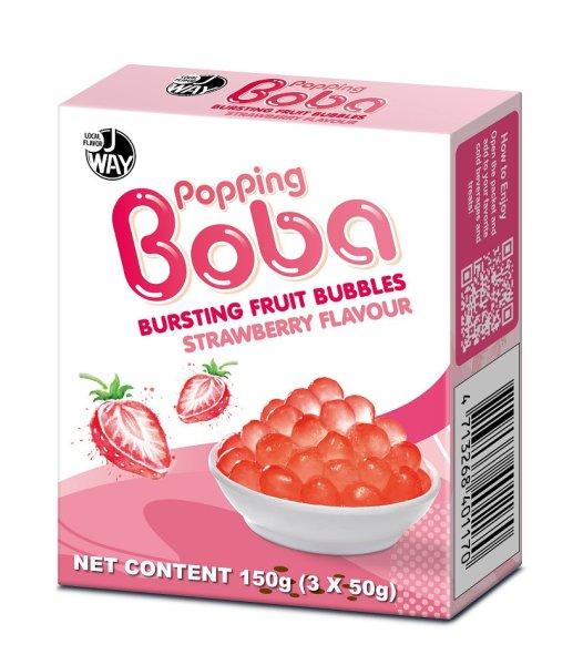 JWAY Popping Boba Bursting Fruit Bubbles Strawberry eper ízű Boba gyöngy 150g