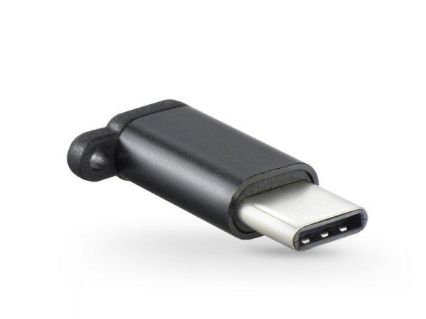 Micro USB - USB Type-C adapter - fekete