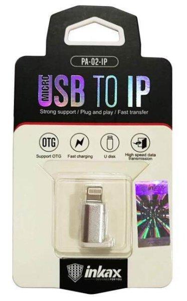 INKAX PA-02 Micro USB/Lightning Adapter - Ezüst