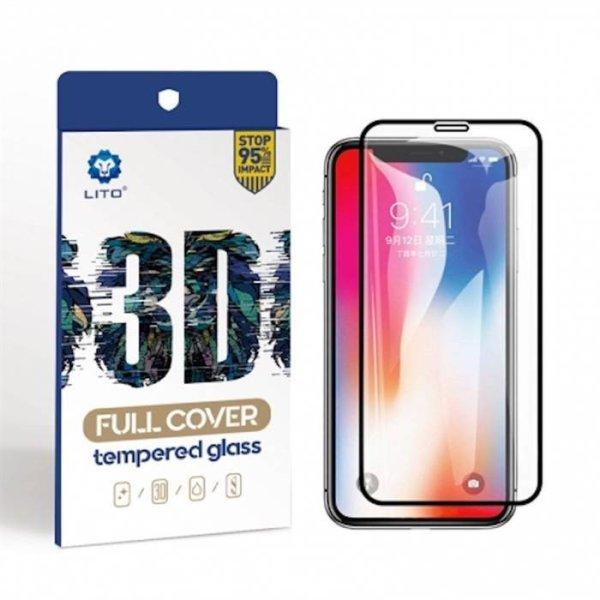 Apple iPhone XS Max/11 Pro Max Lito 3D HD Full Cover Üvegfólia - Fekete