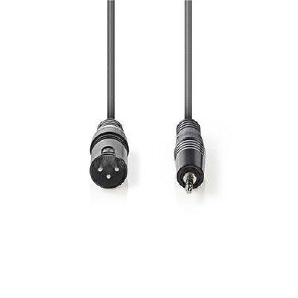 Nedis félprofi audió kábel COTH15300GY15, 3,5mm szteró jack dugó - 3p XLR
dugó, hossz 1.5m, rugalmas