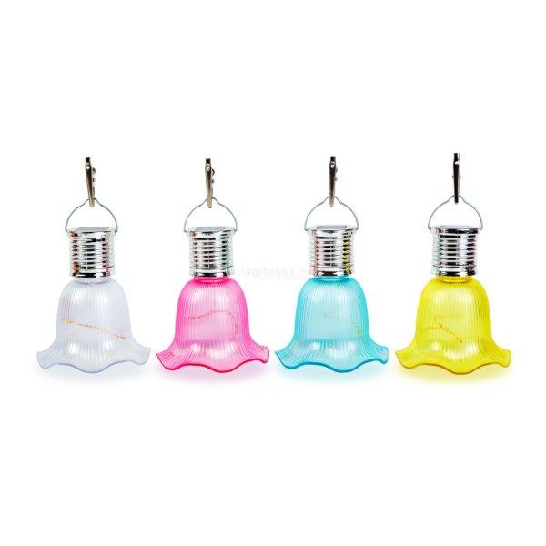 Felakasztható szolár virág - 3 melegfehér LED - 17,5 x 9,5 cm