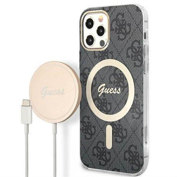 GUESS GUBPN61H4EACSK 4G Print MagSafe tok+vezeték nélküli töltő iPhone
12/12 Pro - arany-fekete
