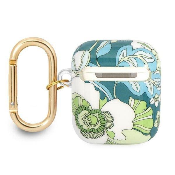 Guess GUA2HHFLN Flower Strap Collection tok AirPods 1/2 - zöld