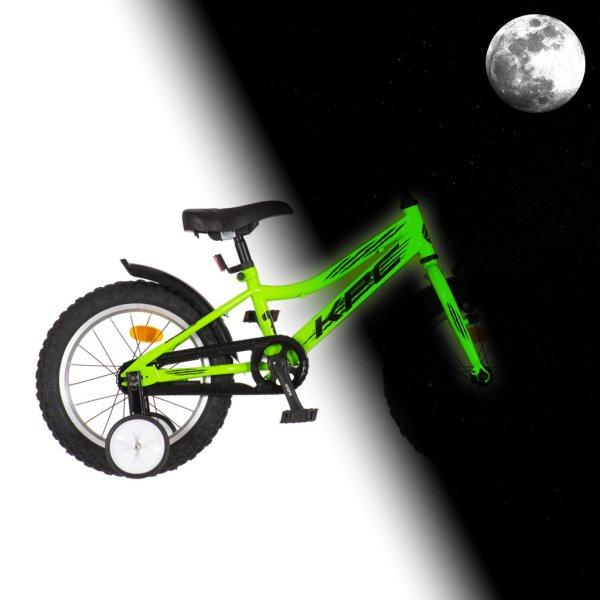 KPC FluoBike Raptor dinós VILÁGÍTÓS 16 neonzöld fluoreszkáló gyermek
kerékpár