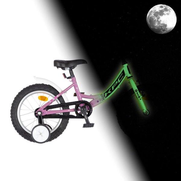 KPC FluoBike Rabbit nyuszis VILÁGÍTÓS 16 lila fluoreszkáló gyermek
kerékpár