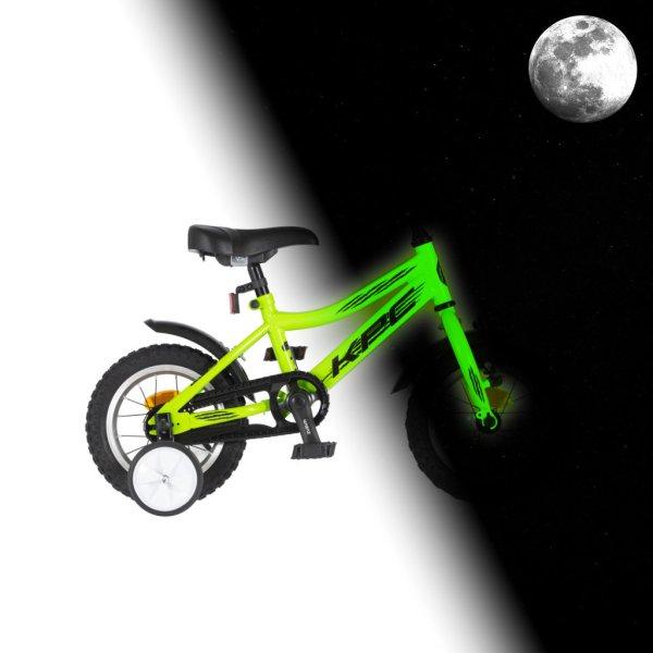 KPC FluoBike Raptor dinós VILÁGÍTÓS 12 neonzöld fluoreszkáló gyermek
kerékpár