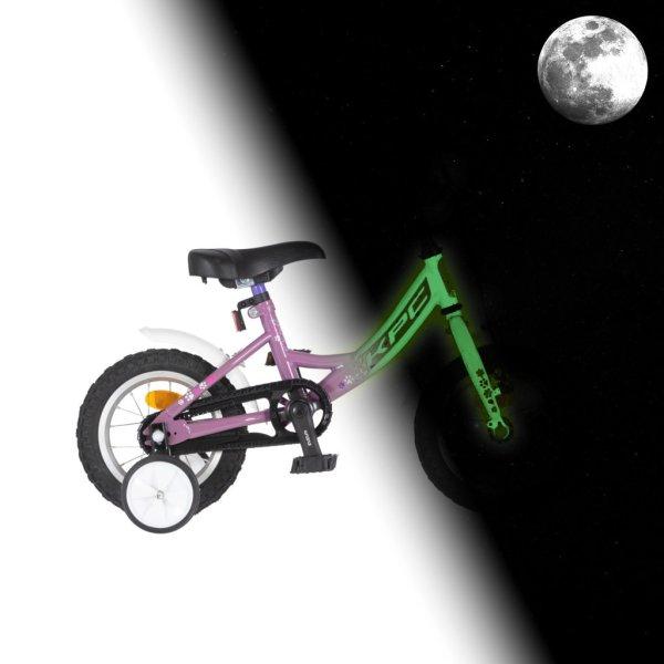 KPC FluoBike Rabbit nyuszis VILÁGÍTÓS 12 lila fluoreszkáló gyermek
kerékpár