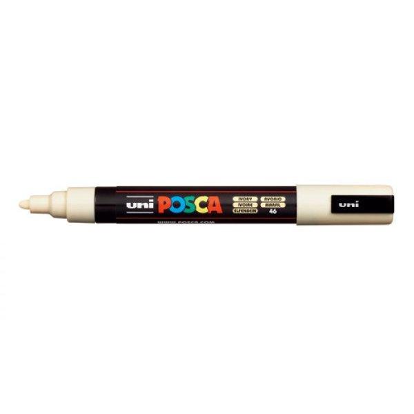 Dekormarker, Uni Posca PC-5M, 1,8-2,5 mm, kúpos hegy, elefántcsont