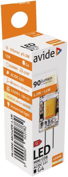 Avide LED 1.2W G4 COB NW 4000K