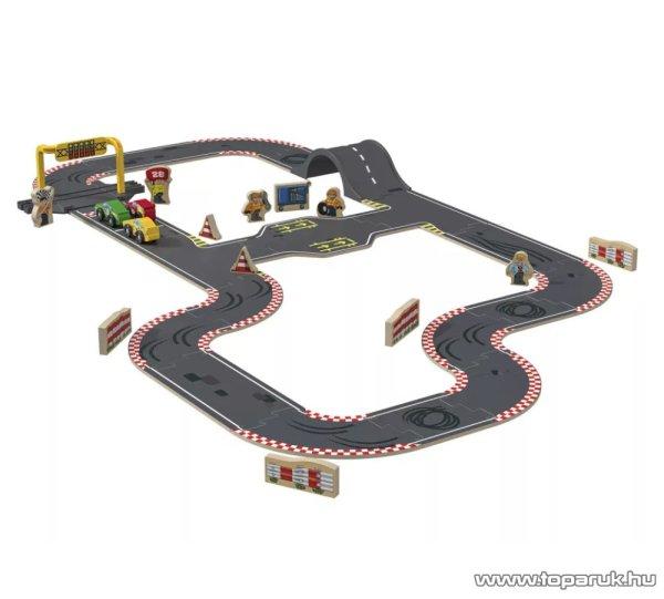 PlayTive Racetrak Road Set Fa autópálya szett, versenypálya készlet, 37
darabos
