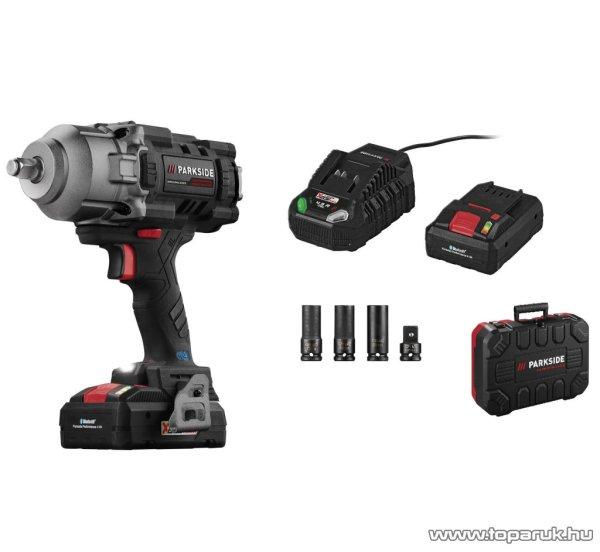 ParkSide Performance PASSP 20-Li C4 SMART SET Akkus autó ütve csavarozó
kerékkulcs, kefe nélküli motor (brushless motor) kofferben + 4 Ah akku és
gyorstöltő (max 1356 Nm)