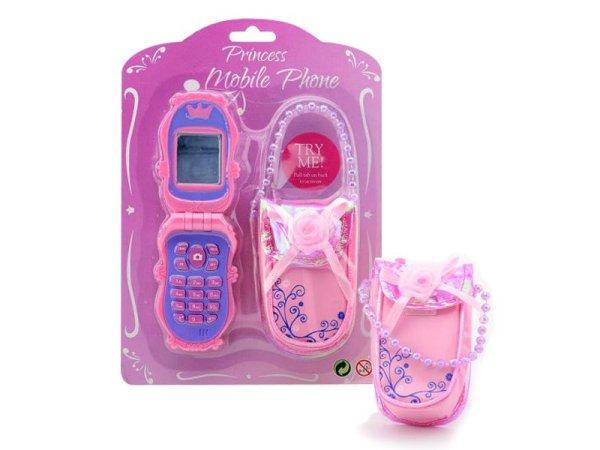 Játék mobiltelefon tokkal - rózsaszín