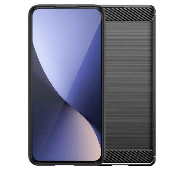 Szilikon telefonvédő (közepesen ütésálló, légpárnás sarok,
szálcsiszolt, karbon minta) FEKETE Huawei P9 Lite (2017)