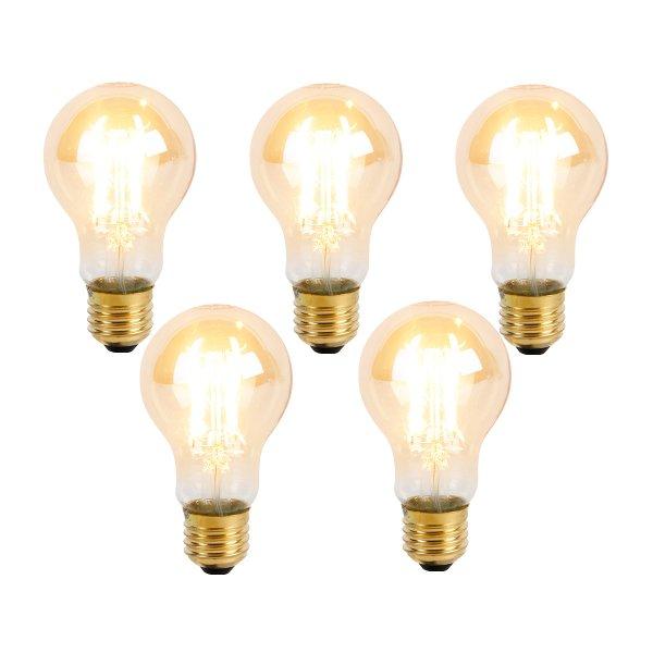 5 db E27 3 fokozatú dimmelhető LED izzó A60 Goldline 5W 530lm 2200K szett
