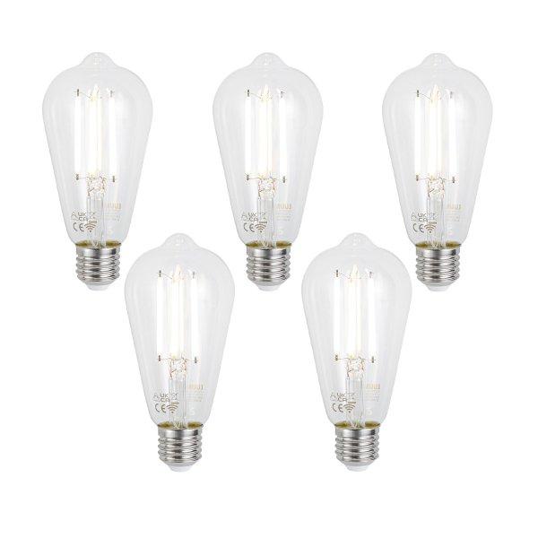 5 db Okos E27 Dimmelhető LED Izzók ST64 Átlátszó 7W 806lm 2700-6500K