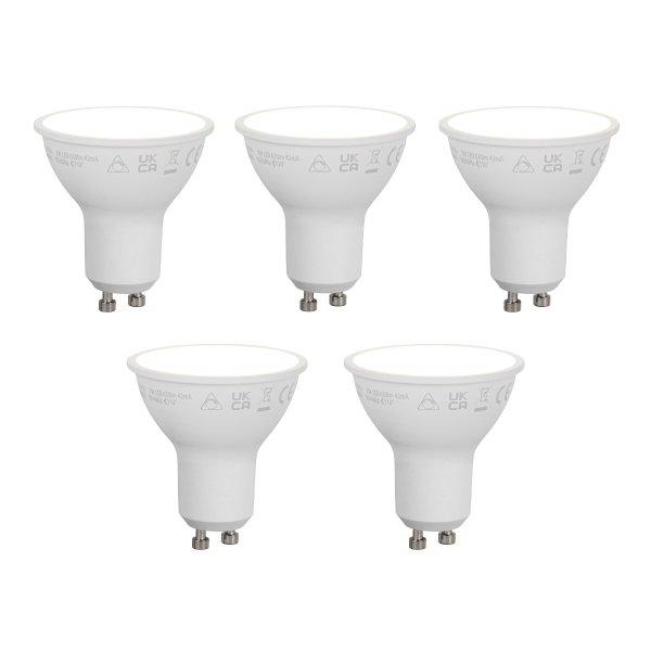 5 db Okos GU10 50 mm-es, dimmelhető LED izzók, opál, 7 W, 630 lm, 4000 K