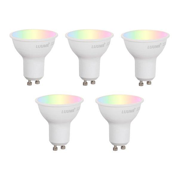 5 db Okos GU10 50 mm-es, dimmelhető LED izzók, opál üveg, 4,7 W, 400 lm,
2700-6500 K